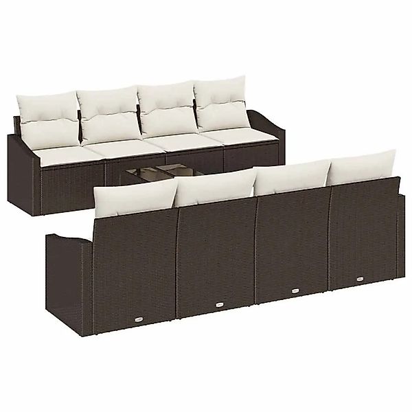vidaXL Sofa Set mit Kissen 7-Tlg Braun und Creme Poly-Rattan 3355317 günstig online kaufen