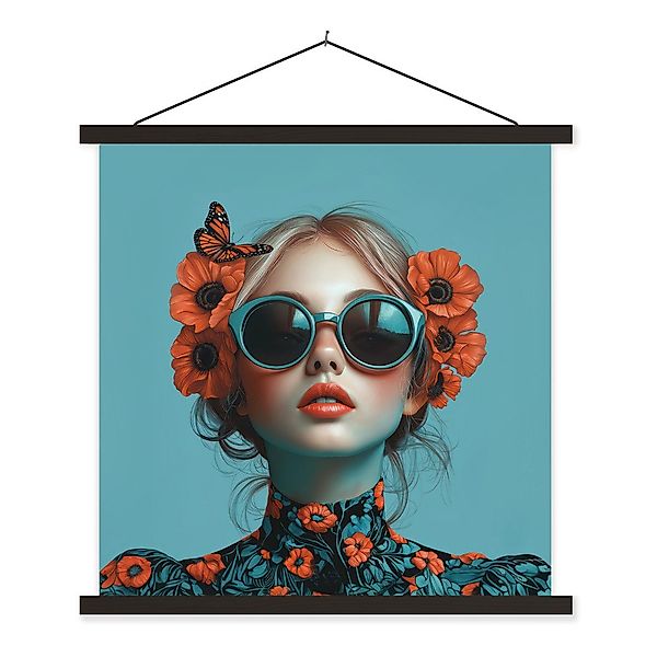 MuchoWow Poster Frau - Blau - günstig online kaufen