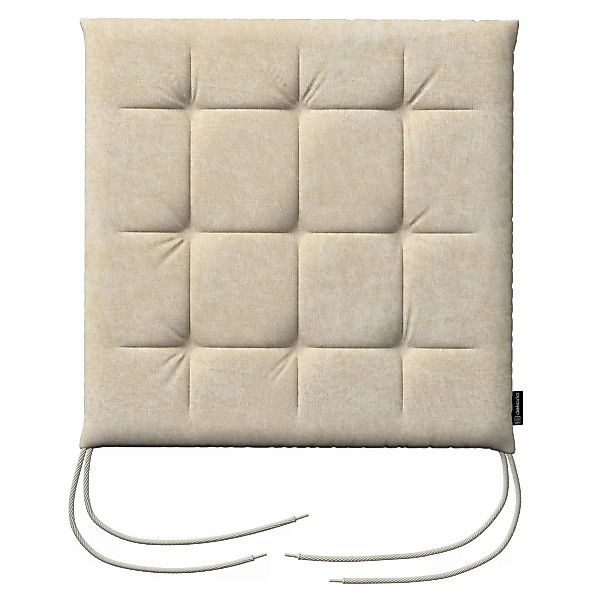 Stuhlkissen Jonas mit Bindeschnur, grau-beige, 40 x 40 x 3,5 cm, Chenille ( günstig online kaufen