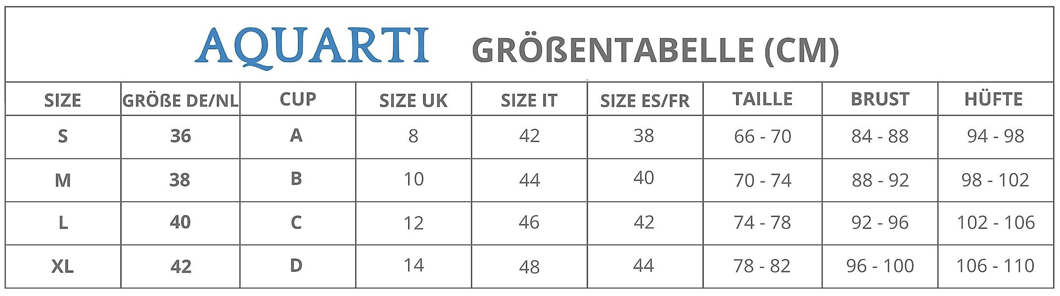 Aquarti Triangel-Bikini Bikini Oberteil Neckholder Push günstig online kaufen
