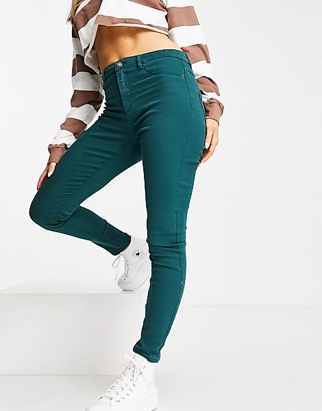 Vero Moda – FRSH – Eng geschnittene Twill-Hose in Grün günstig online kaufen