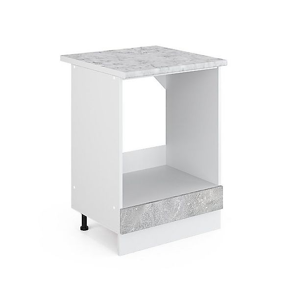 Vicco Herdumbauschrank R-Line Herdschrank Beton/Weiß 60 cm AP Marmor günstig online kaufen