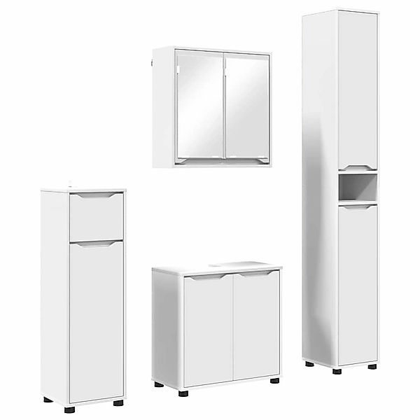 vidaXL Badezimmermöbel-Set mit Schubladen 4-Tlg Weiß Holzwerkstoff 3403840 günstig online kaufen