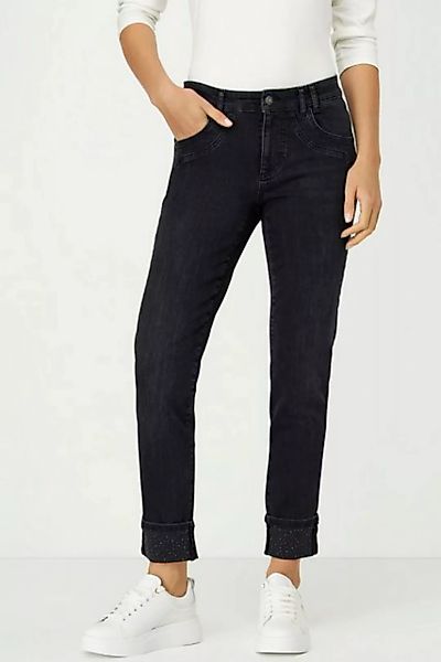 Gina Laura Regular-fit-Jeans Jeans Julia 5-Pocket-Form Ziersteine Saum-Umsc günstig online kaufen