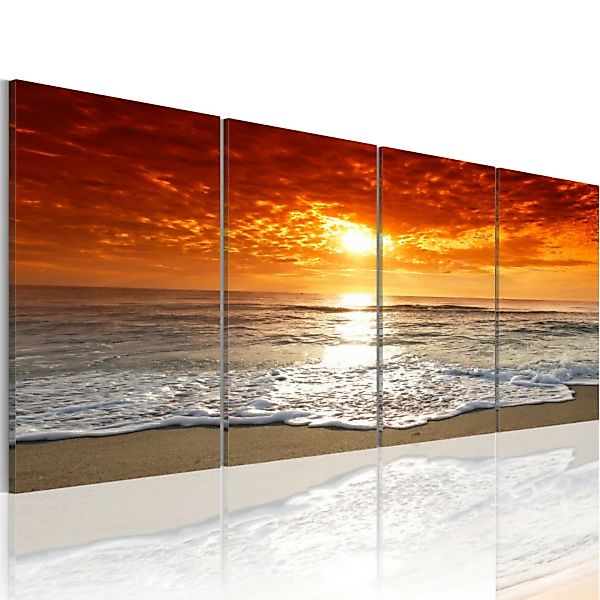 Bild auf Leinwand Sommerlicher Sonnenuntergang am Meer XXL günstig online kaufen