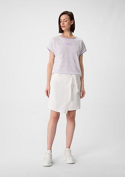 comma casual identity Minirock Ausgestellter Rock aus Leinenmix in Wickelop günstig online kaufen