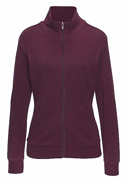 Bench. Loungewear Sweatjacke mit glänzender Logostickerei am Stehkragen, Lo günstig online kaufen
