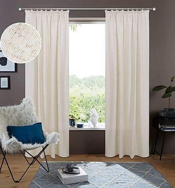 my home Gardine Rudy (2 St), Kräuselband, halbtransparent, Leinenstruktur, günstig online kaufen