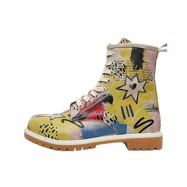 DOGO Schnürboots "Long Boots Schnürstiefel The Creation Of The Collage Dame günstig online kaufen