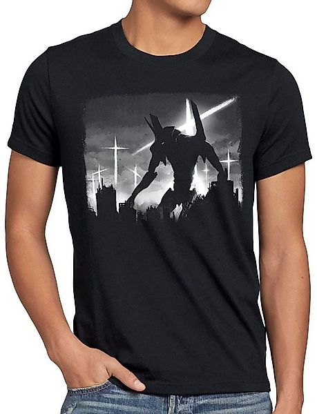 style3 T-Shirt Evangelion Cityscape neon genesis evangelion anime manga ner günstig online kaufen