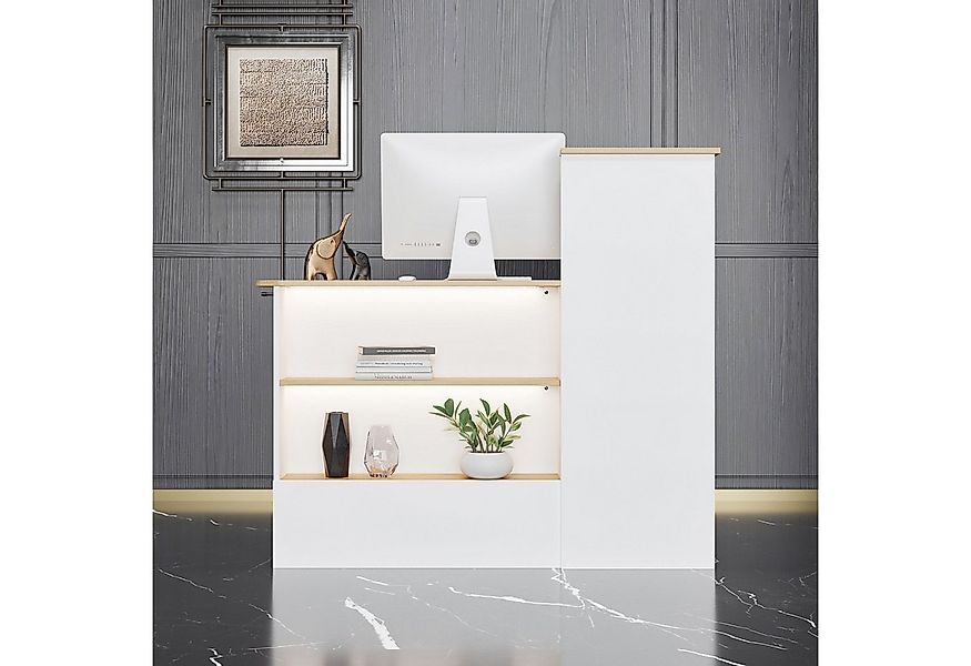 FUFU&GAGA Empfangstheke mit Abnehmbarer Ablage, Empfangstresen mit Schublad günstig online kaufen