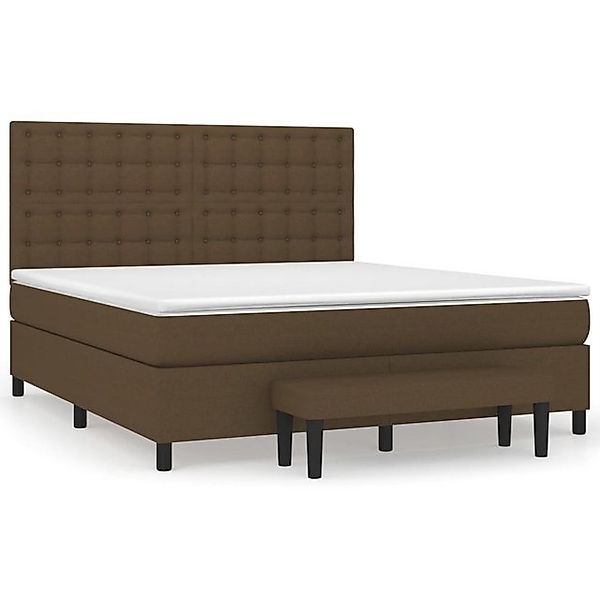 vidaXL Boxspringbett Boxspringbett mit Matratze Dunkelbraun 160x200 cm Stof günstig online kaufen