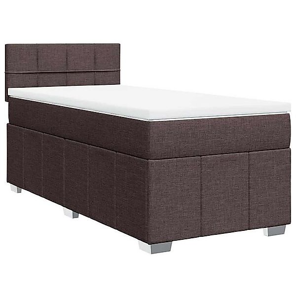 vidaXL Bett Boxspringbett mit Matratze Dunkelbraun 90x200 cm Stoff günstig online kaufen