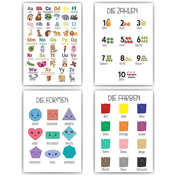 Tigerlino Poster 4er Set ABC, Zahlen, günstig online kaufen
