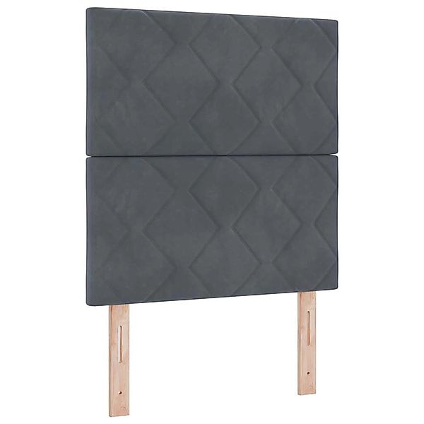 vidaXL LED Kopfteil mit LED-Streifenleuchten Dunkelgrau 80 cm Samt 3338483 günstig online kaufen