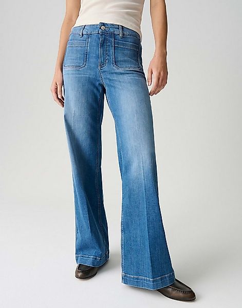 OPUS PANTS Palazzohose MELLY CRISP aus Dry Indigo® Mid Rise Weite Silhouett günstig online kaufen