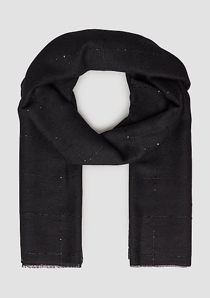 s.Oliver Schal Tuch, Breiter Schal mit umlaufenden Fransen und Pailletten-D günstig online kaufen