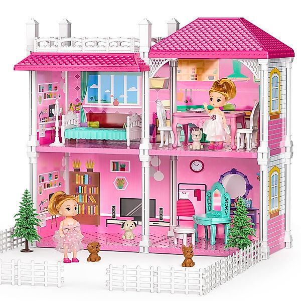 TEMI Puppenhaus Puppenhaus Luxus DollHouse Mädchen günstig online kaufen