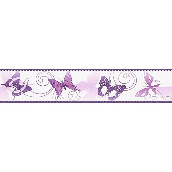 Bricoflor Lila Tapeten Bordüre mit Schmetterling Tapetenbordüre Selbstklebe günstig online kaufen