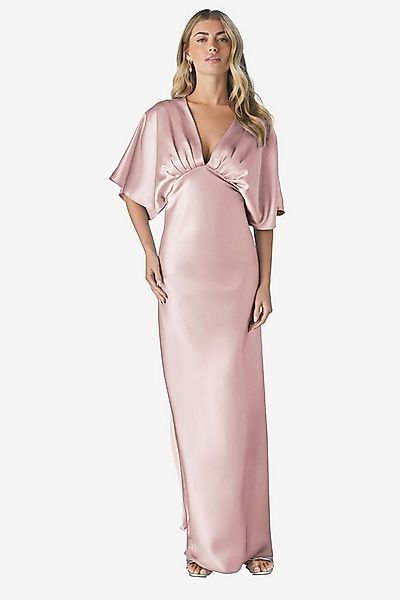 Next Satinkleid Langes Satin-Brautjungfernkleid mit Flatterärmeln (1-tlg) günstig online kaufen