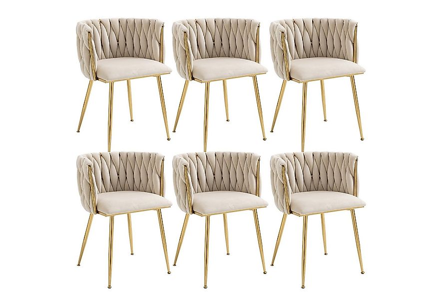 LVHOM Esszimmerstuhl Set mit runden Rückenlehne, Wohnzimmerstuhl aus Samt/L günstig online kaufen