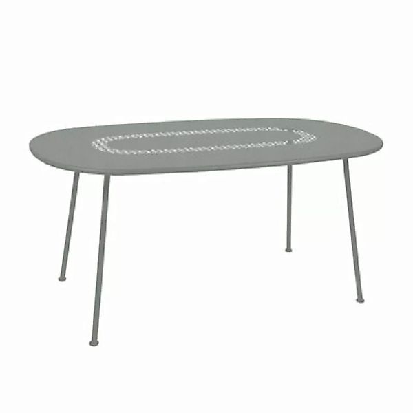 Ovaler Tisch Lorette metall grau / 160 x 90 cm - Metall-Lochblech - Fermob günstig online kaufen