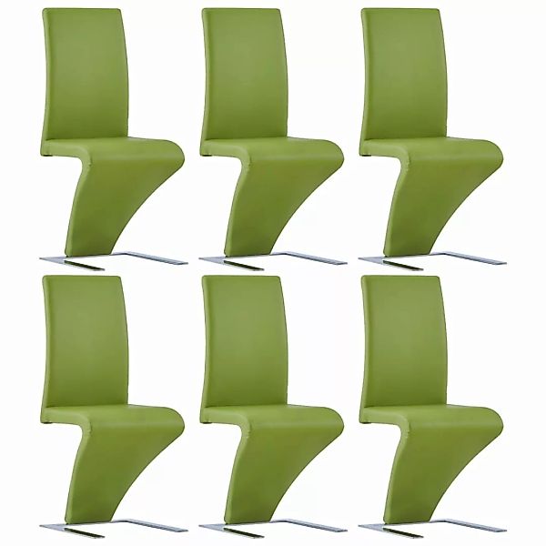 Esszimmerstühle In Zick-zack-form 6 Stk. Grün Kunstleder günstig online kaufen