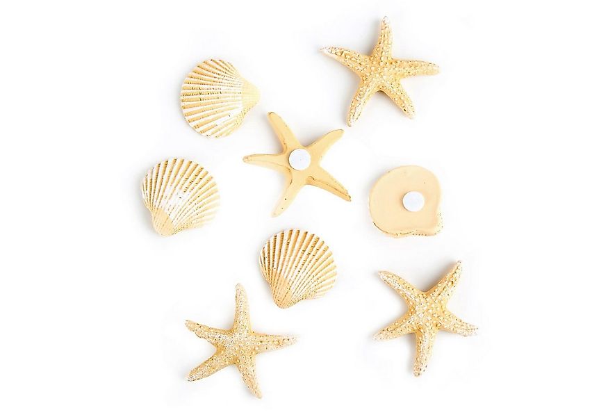 Logbuch-Verlag Dekofigur 8-teiliges Deko Set mit Muscheln + Seesternen beig günstig online kaufen
