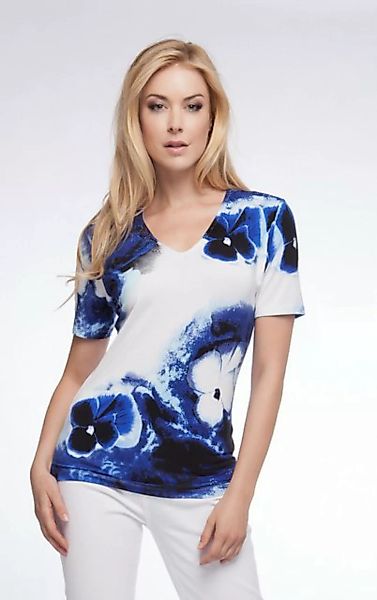 Passioni Print-Shirt T-Shirt mit abstraktem Stiefmütterchenblumen-Print in günstig online kaufen