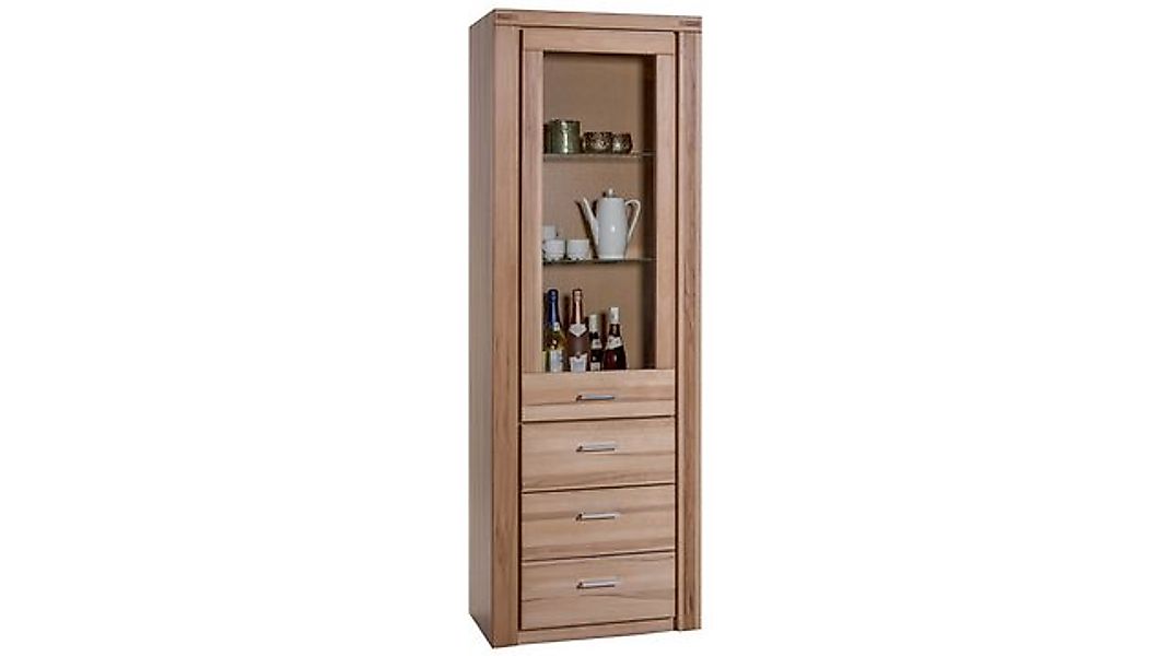 Massivart® Vitrine FREYJA 68 cm Vitrinenschrank mit Glastür / Massivholz Ke günstig online kaufen