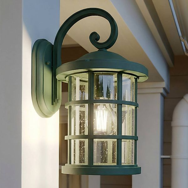 Lindby Außenwandlampe Ankea, grün, Höhe 37 cm, IP23, E27 günstig online kaufen
