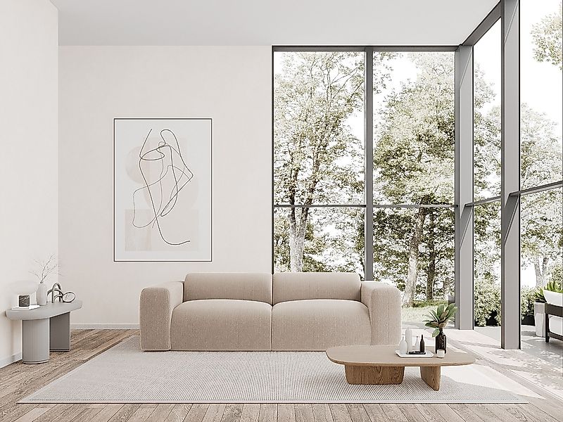 Sofa 4-Sitzer - Samt-Stoff - Beige - POGNI von Maison Céphy günstig online kaufen