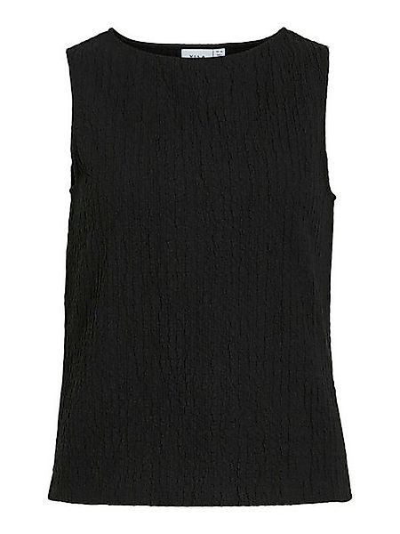 Vila Blusenshirt Ärmelloses Crepe Design, Kragenloser Ausschnitt, Strukturs günstig online kaufen