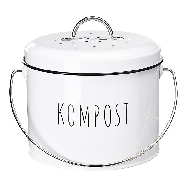 Komposteimer ca. D18xH20cm, weiss günstig online kaufen