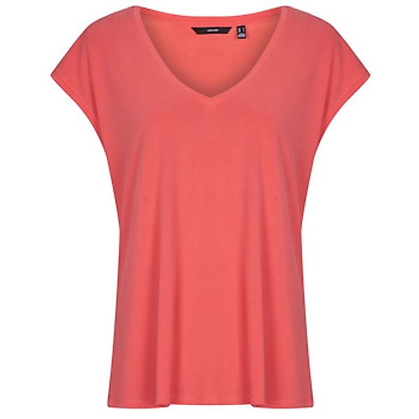 Vero Moda V-Shirt "VMFILLI SS V-NECK TEE GA NOOS" Materialmix, relaxed fit günstig online kaufen