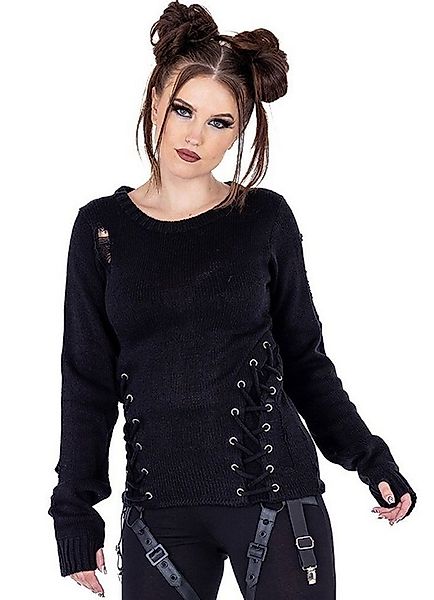 Vixxsin Strickpullover Siofra Strickpulli Gothic Schnürung Punk Strapsen Cy günstig online kaufen