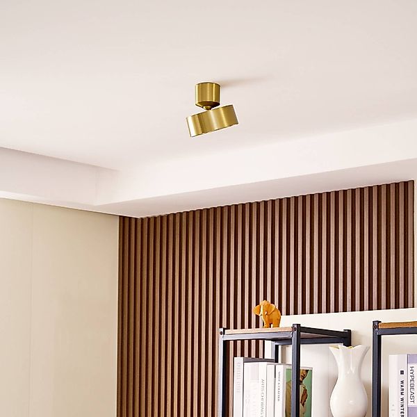 Lindby Deckenstrahler Nivoria, LED, Metall, Gold günstig online kaufen