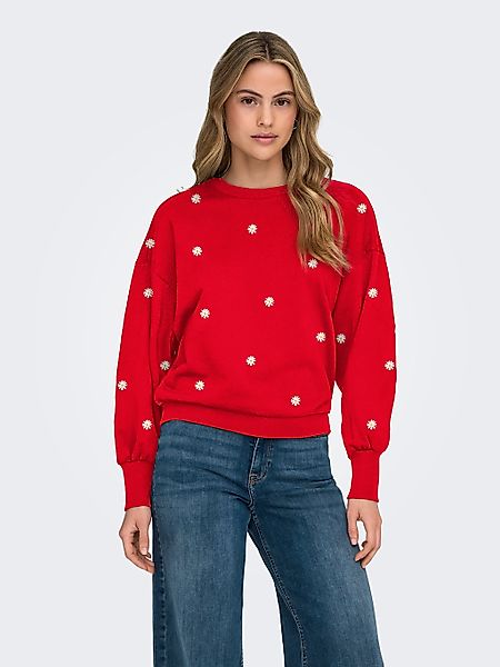 ONLY Sweatshirt "ONLBROOKE L/S O-NECK FLOWER SWT" günstig online kaufen