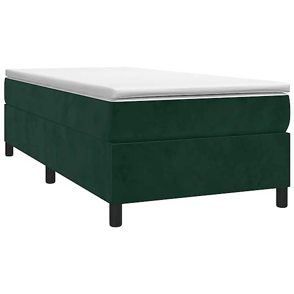 vidaXL Boxspringbett mit Matratze Dunkelgrün 90x190 cm Samt 3144654 günstig online kaufen