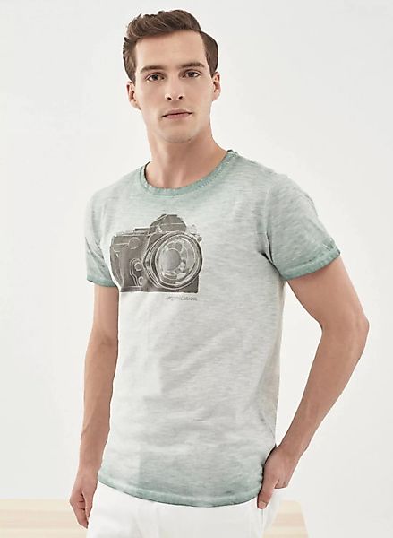 T-shirt Aus Bio-baumwolle Mit Kamera Motiv günstig online kaufen