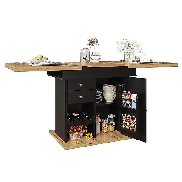 i@home Esstisch Teleskoptisch, ausziehbarer Küchentisch (110-140×80cm) günstig online kaufen