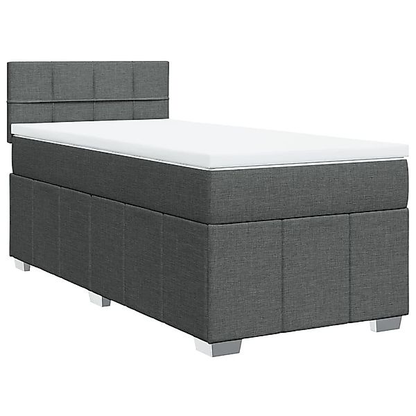 vidaXL Bett Boxspringbett mit Matratze Dunkelgrau günstig online kaufen