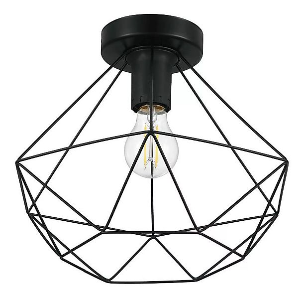 Käfig-Deckenlampe Tarbes 1fl. Ø 32,5cm schwarz günstig online kaufen