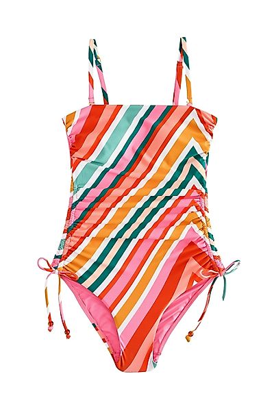 Next Badeanzug Bauchformender Bandeau-Badeanzug mit Beinrüschen günstig online kaufen