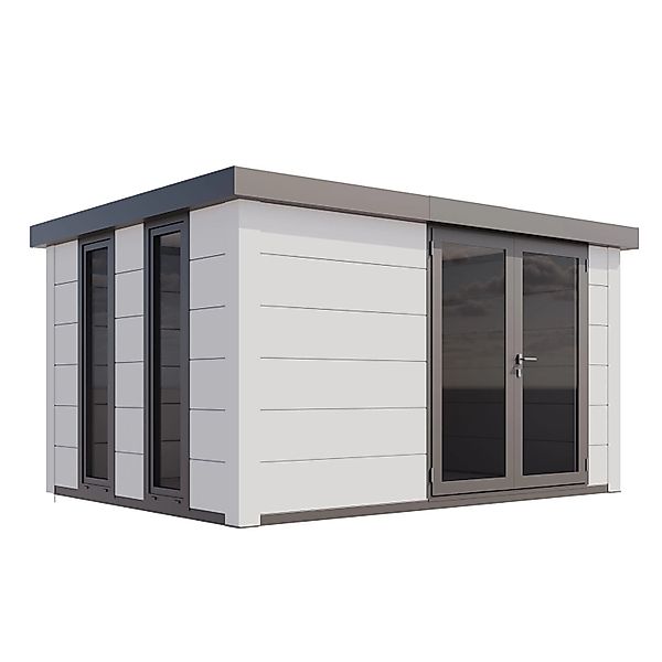 Gerätehaus Luminato 3930 Weiße mit Ecken 388 cm x 298 cm Weiß günstig online kaufen