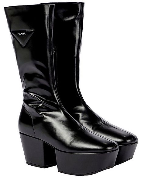 PRADA Triangle Nappa Gothic Plateau Platform Stiefel Plateaustiefelette günstig online kaufen