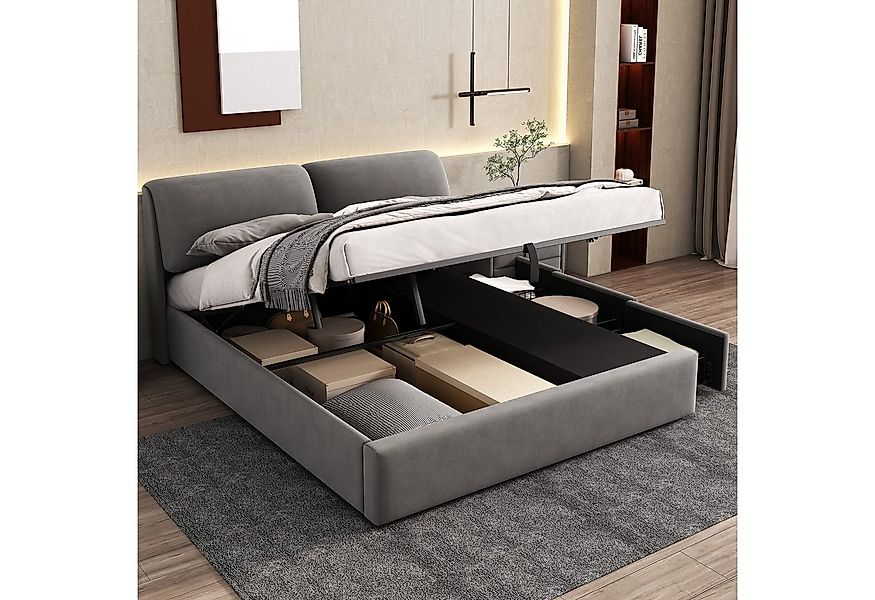 STILVORA Polsterbett mit Stauraum,160×200 Jugendbett Bettgestell mit Schubl günstig online kaufen
