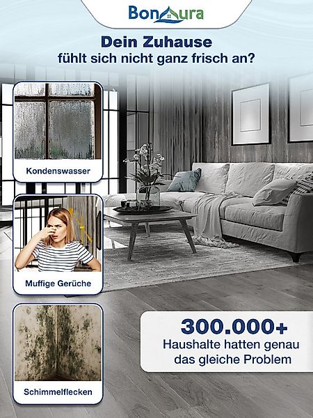 BonAura Luftentfeuchter ohne Strom, für 55 m³ Räume, 2x 680g Granualt, Schu günstig online kaufen