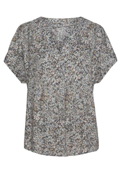 Vivance Kurzarmbluse mit Blümchendruck und V-Ausschnitt, günstig online kaufen