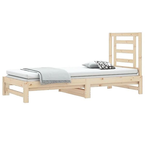 vidaXL Bett, Tagesbett Ausziehbar 2x(90x190) cm Massivholz Kiefer günstig online kaufen